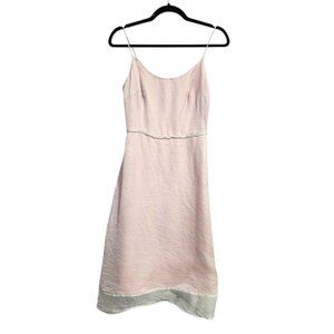 THREAD pale pink‎ green chiffon overlay midi slip dress size 4